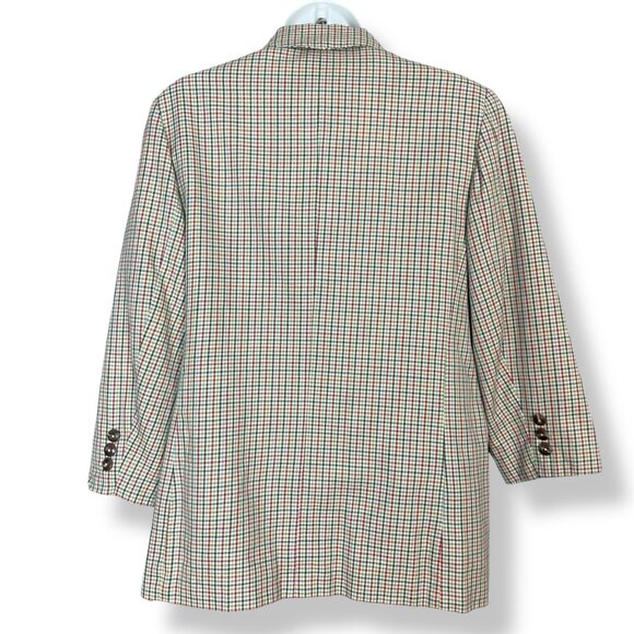 Vintage Plaid Blazer 90s Women Patch Pockets Liz Sport Button-Up Quirky Petite 2 - Picture 2 of 12